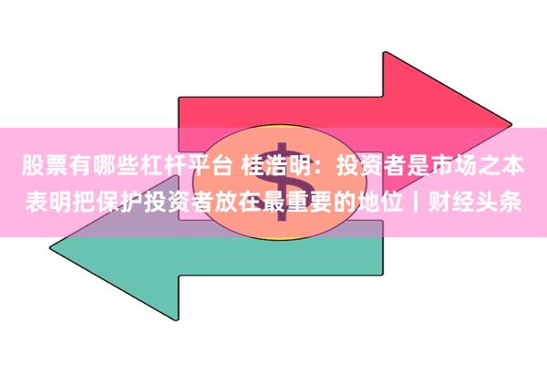 股票有哪些杠杆平台 桂浩明：投资者是市场之本表明把保护投资者放在最重要的地位丨财经头条