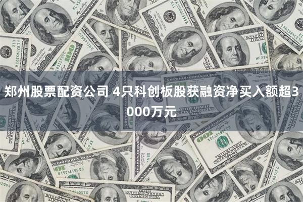 郑州股票配资公司 4只科创板股获融资净买入额超3000万元